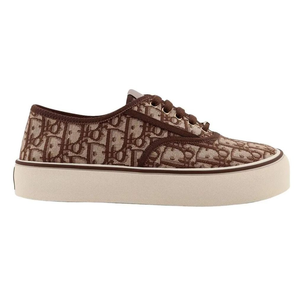 Saltwind Sneakers Brown Oblique Embroidered Cotton – Cd505