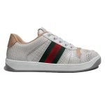 Screener Sneakers White Aged-Effect Perforated Leather – Gc576