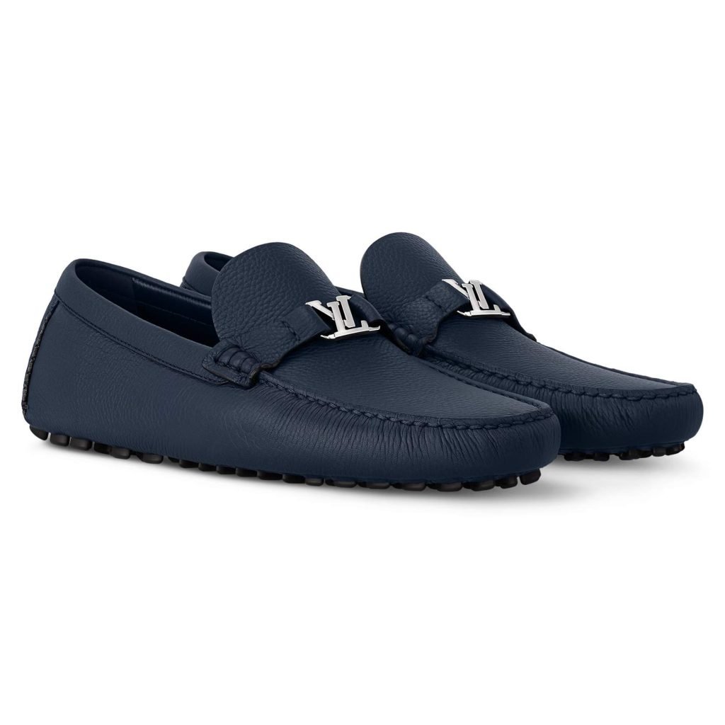 Silverstone Moccasin Navy Blue Grained Calf Leather 1Ahrkl