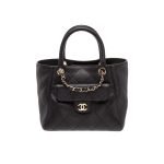 Small Shopping Bag Black Caviar Leather