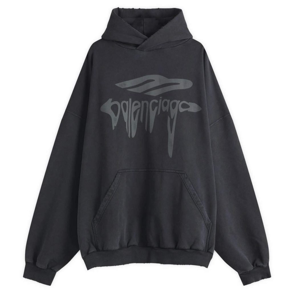 3D Liquified Effect Hoodie In Black – Sk805