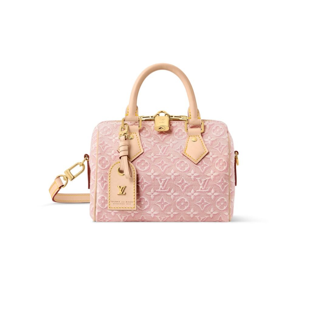 Speedy Bandouliere 20 Bag Rose Ruban Monogram Embleme Jacquard M2A039