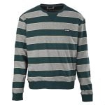 Striped Logo-Patch Sweatshirt In Green And Grey – Sk798