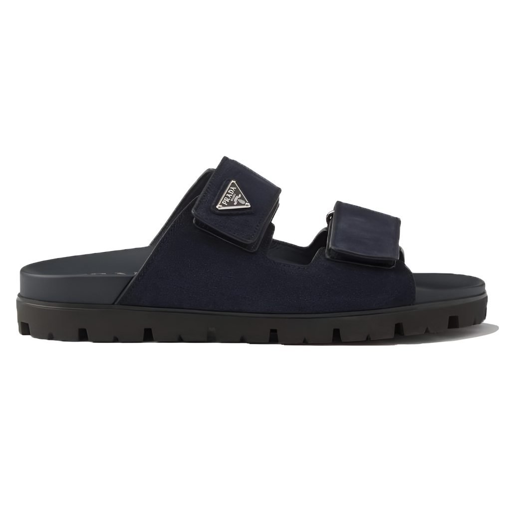 Suede Band Sandals In Navy Blue – Pds45