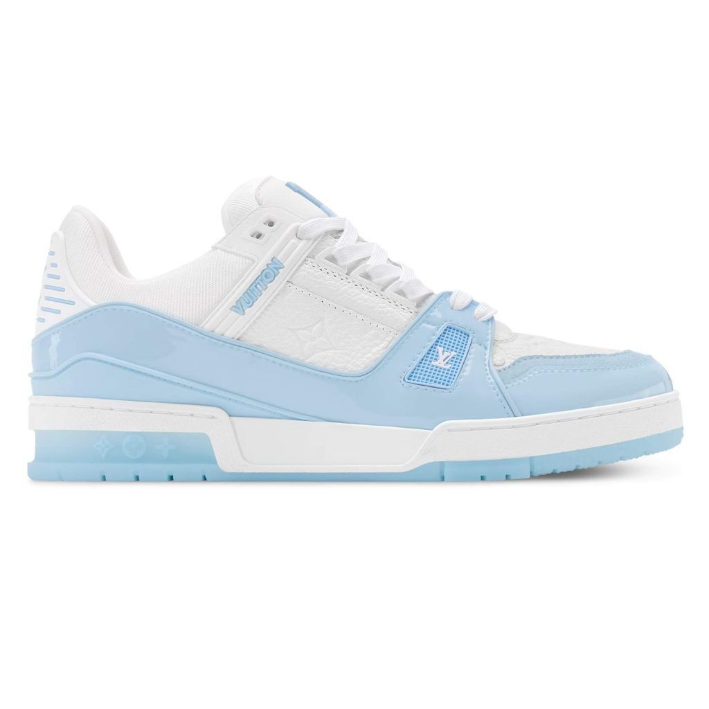 Trainer Sneakers Blue Textured Calfskin 1Ak8H6