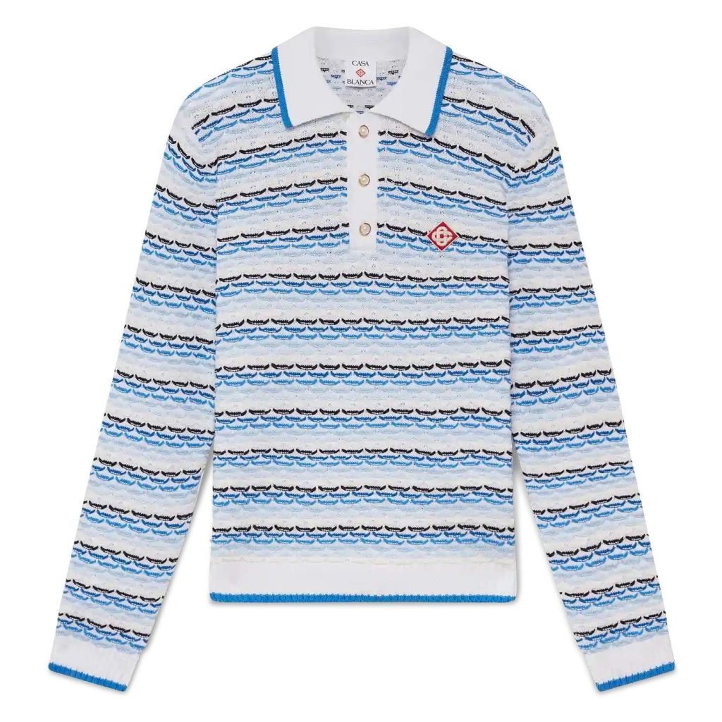 Tuck Stitch Long Sleeve Polo Shirt – Sk809