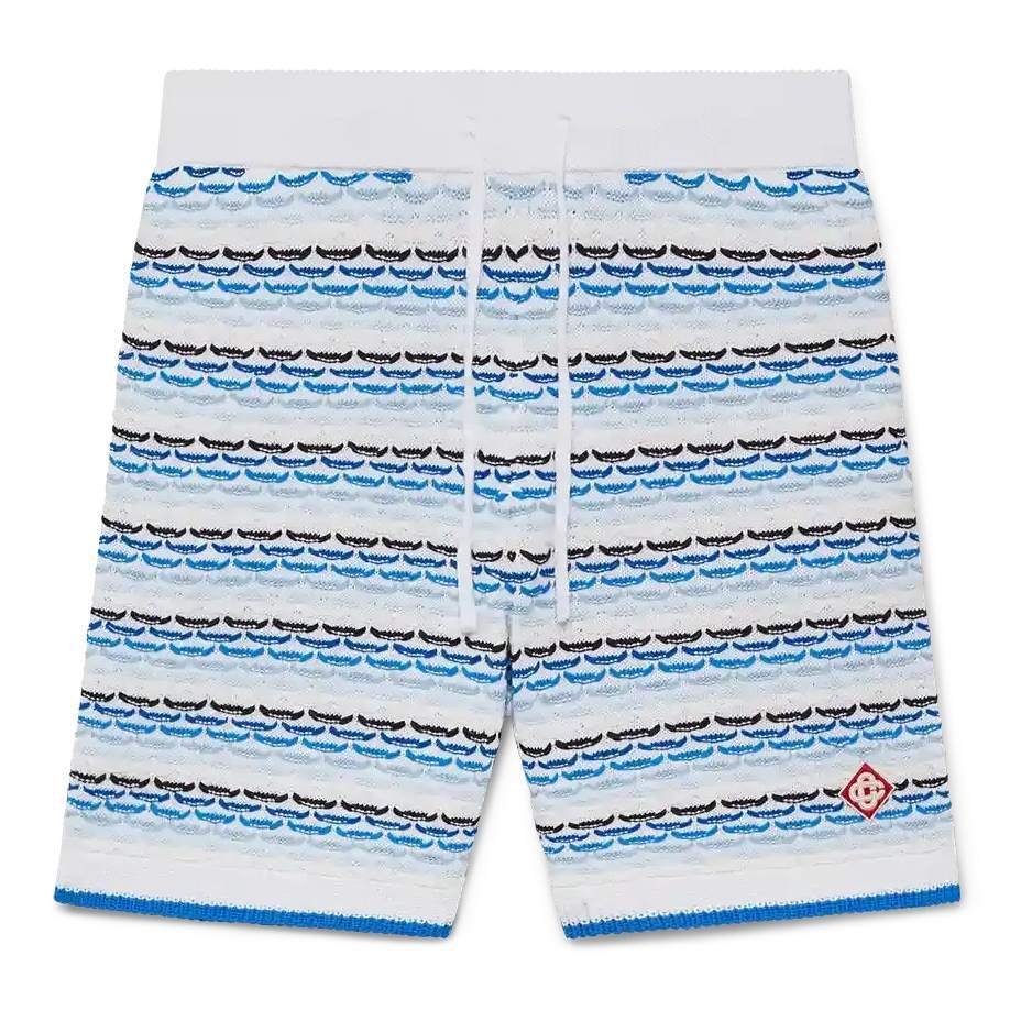 Tuck Stitch Shorts In Blue