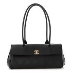 Urban Essentials Small Shopping Bag Black Grained Calfskin Leather