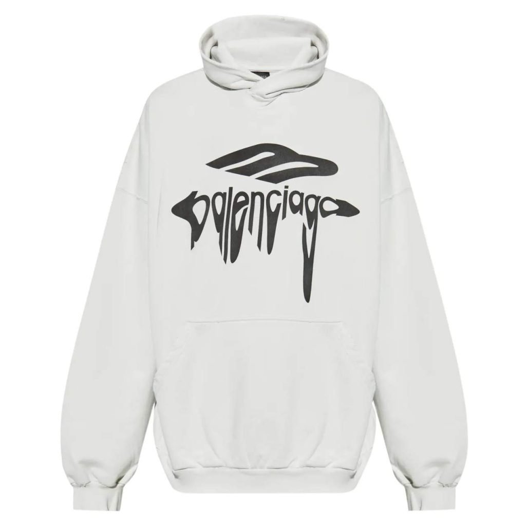 3D Liquified Effect Hoodie In White – Sk806