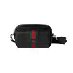 Web Trademark Mini Bag Black Soft Leather