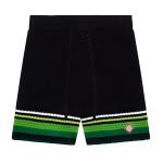 Black & Green Striped Crochet Shorts