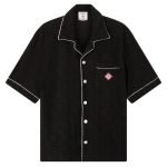 Black Towelling Monogram Short Sleeve Shirt – Sh543