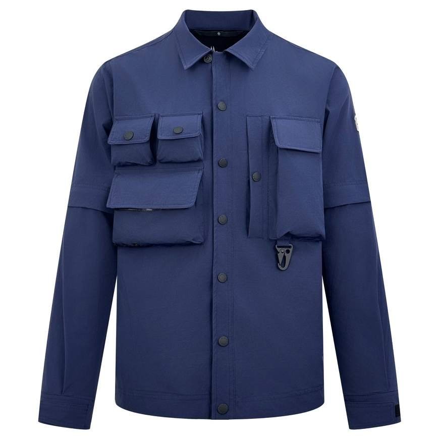 Blue Tara Stretch Nylon Utility Jacket