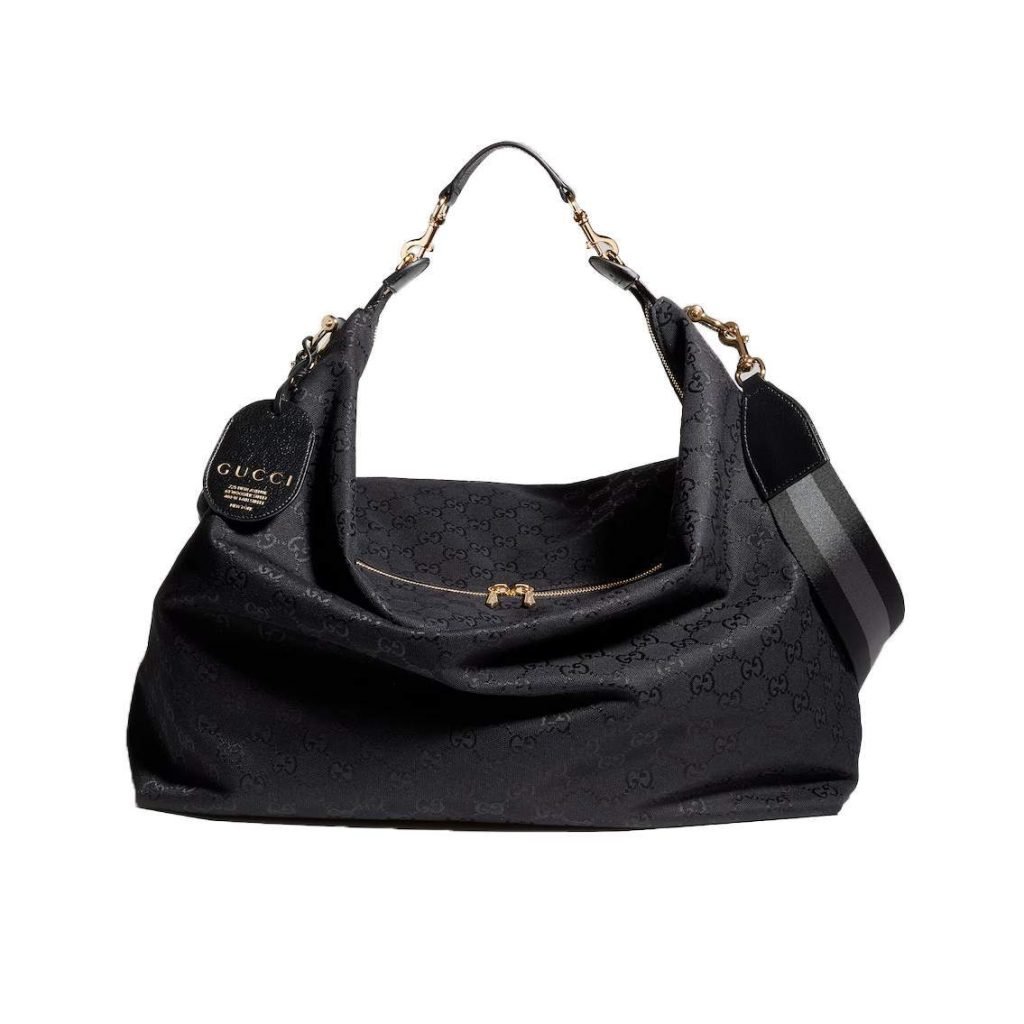 Brera Large Crossbody Bag Grey And Black GG Canvas