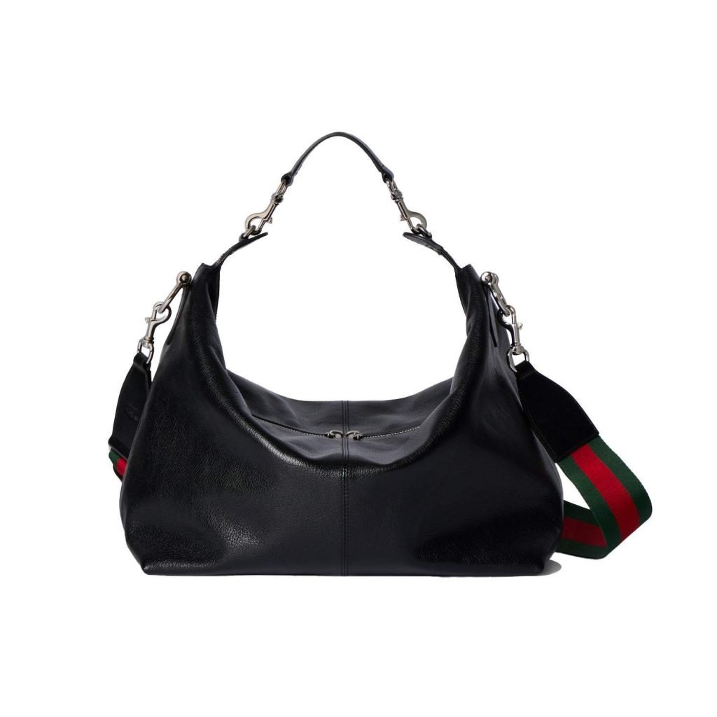 Brera Medium Crossbody Bag Black Soft Grainy Leather