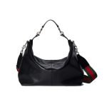 Brera Medium Crossbody Bag Black Soft Grainy Leather