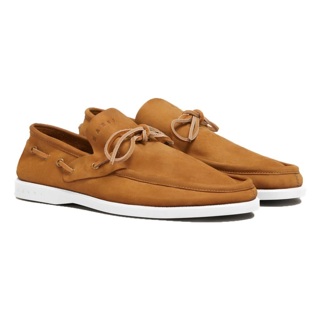 Brown Nubuck Boat Loafers