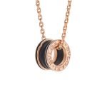 B.zero1 Pendant Necklace In 18 Kt Rose Gold With Matte Black Ceramic