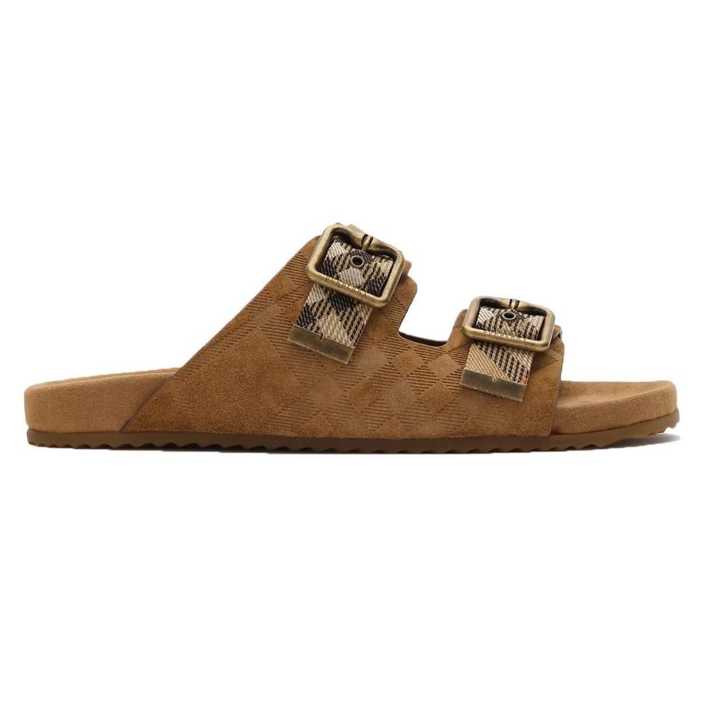 Check Suede Urchin Sandals In Brown – Bbrs7