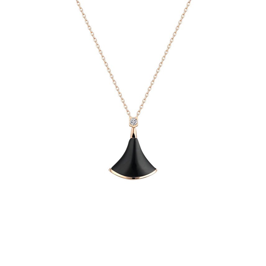 18K Rose Gold Black Onyx & Diamond Diva’s Dream Pendant Necklace