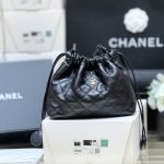 Clutch With Leather Strap Black Lambskin Leather