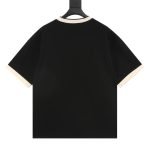 Cotton Jersey T-Shirt In Black With Embroidery