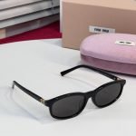 Acetate Oval Sunglasses In Black Mua06S-F – Sg203