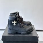 Cross Patch Boots In Black With Cross White