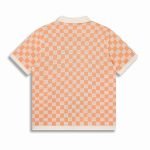 Damier Short-Sleeved Shirt In Orange And White – Sh531