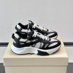 Demivee Mesh And Suede Sneakers In White And Black – Vl229