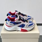 Demivee Mesh And Suede Sneakers In White And Blue – Vl226