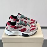 Demivee Mesh And Suede Sneakers In White And Red – Vl228