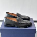 Granville Loafers Black Smooth Calfskin And Black Oblique Jacquard – Cd498