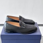 Granville Loafers Black Smooth Calfskin And Black Oblique Jacquard – Cd499