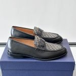 Granville Loafers Black Smooth Calfskin With Beige And Black Oblique Jacquard – Cd500