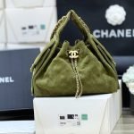 25 Hobo Bag Khaki Suede Leather