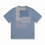 Knitted Patchwork Denim Short-Sleeved Crewneck 1Ak6Xw
