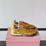 Miumui Tyre Technical Fabric And Suede Sneakers Topaz