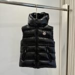 Moncler Ania Hooded Down Gilet In Black