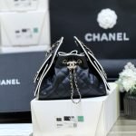 25 Mini Handbag Black Calfskin Leather