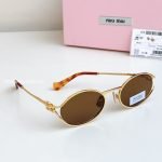 Oval Frame Sunglasses In Gold Smu52Ys – Sg206