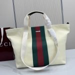 Positano Medium Tote Bag Ivory Washed-Effect Canvas
