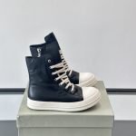 Rick Owens Geobasket High-Top Sneakers In Black Leather – Ro43