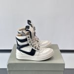 Rick Owens X Chrome Hearts Geobaskets High Sneakers In White – Ro38