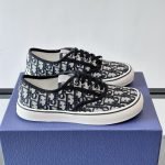 Saltwind Sneakers Beige And Blue Oblique Embroidered Cotton – Cd503