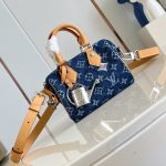 Speedy 18 Bandouliere Bag Blue Monogram Denim Flowers M27557