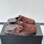 Suede Mules In Dark Brown – Pds41