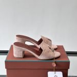 Summer Charms Sandals Light Pink Suede Goatskin
