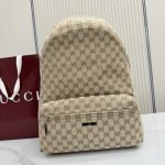 Tag Large Backpack Sand And Brown GG Canvas