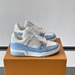 Trainer Sneakers Blue Textured Calfskin 1Ak8H6